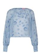 Berete Tops Blouses Long-sleeved Blue Custommade