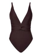 Alarice Swimsuit Badedragt Badetøj Brown Twist & Tango