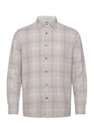 Barrow Dobby Ls Shirt Tops Shirts Casual Beige French Connection