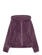 Nkflaral Ls Velour Card Wh Tops Sweatshirts & Hoodies Hoodies Burgundy...