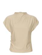 Rifagz Tee Tops Blouses Short-sleeved Cream Gestuz