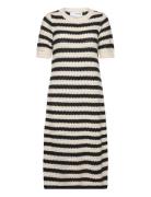 Slfalby Ss Long Knit Dress Knælang Kjole Cream Selected Femme