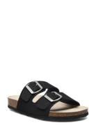 Biaolivia Sandal Suede Flade Sandaler Black Bianco