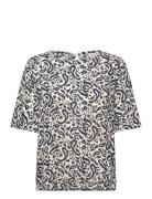 Ihmarrakech Aop Ss11 Tops Blouses Short-sleeved Black ICHI