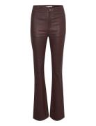 Littiagz Mw Flared Pants Bottoms Trousers Leather Leggings-Bukser Brow...