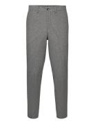 Slhslimtapedan Flannel Trouser O Bottoms Trousers Formal Grey Selected...