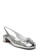 Sling Back Ballerina Shoes Heels Pumps Sling Backs Silver Mango