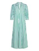 Stripe Cotton Designers Knee-length & Midi Green Ganni