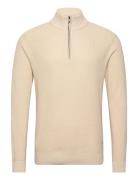 Bhcodford Halfzip Knit Noos Tops Knitwear Half Zip Jumpers Cream Blend