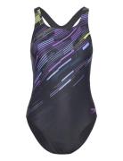 Womens Digital Printed Medalist 1 Pc Sport Swimsuits Black Speedo