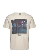 Onslex Life Reg Photoprint Ss Tee Tops T-Kortærmet Skjorte Beige ONLY ...