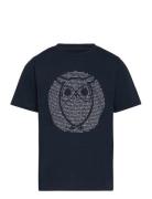 Regular Fit Owl Chest Print - Gots/ Tops T-Kortærmet Skjorte Black Kno...