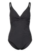 Lucca Swimsuit Jacquard Badedragt Badetøj Black Missya