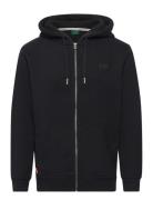 Essential Logo Zip Hoodie Tops Sweatshirts & Hoodies Hoodies Black Sup...