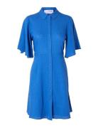 Slfgulia 2/4 Short Shirt Dress D Knælang Kjole Blue Selected Femme