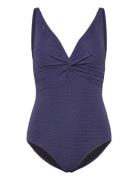 Nura Swimsuit Jacquard Badedragt Badetøj Blue Missya