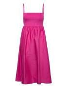 Bandeau Midi Dress Knælang Kjole Pink Gina Tricot