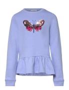 Sequins Volant Sweatshirt Tops Sweatshirts & Hoodies Sweatshirts Blue ...