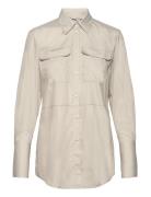 Sim Poplin Tops Shirts Long-sleeved Beige House Of Dagmar