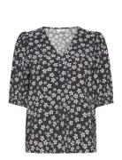 Byibano V Blouse - Tops Blouses Short-sleeved Black B.young