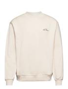 Crew Sweatshirt Tops Sweatshirts & Hoodies Hoodies Cream Les Deux