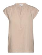 Lr-Naja Tops Blouses Short-sleeved Beige Levete Room