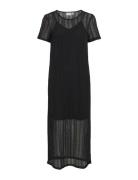 Vigardea O-Neck S/S Ankle Dress Knælang Kjole Black Vila