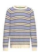 Rib Sweater Tops Knitwear Pullovers Blue FUB