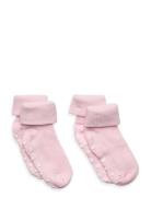 Baby Rib Sock W. Abs  Strømper Non-slip Pink Minymo