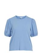 Objjamie S/S Top Noos Tops Blouses Short-sleeved Blue Object