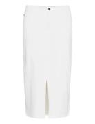 Kazelina Denim Skirt Knælang Nederdel White Kaffe