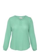 Kcami Ls Blouse Tops Blouses Long-sleeved Green Kaffe Curve