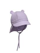 Summerhat Ears Muslin Solhat Purple Huttelihut