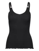 Organic Strap Top Tops T-shirts & Tops Sleeveless Black Rosemunde