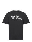 Fm Logo Organic Tee Tops T-Kortærmet Skjorte Black Fat Moose