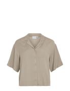 Vipricil S/S Shirt/Su - Noos Tops Shirts Short-sleeved Beige Vila