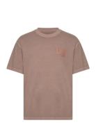 Loose Logo Tee Tops T-Kortærmet Skjorte Brown Lee Jeans