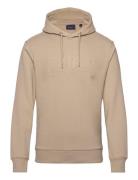 Reg Tonal Shield Hoodie Tops Sweatshirts & Hoodies Hoodies Beige GANT