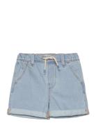 Elastic Waist Denim Bermuda Shorts Bottoms Shorts Blue Mango