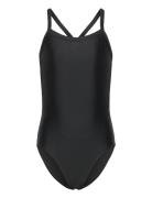 Swimsuit Sporty Badedragt Badetøj Black Color Kids