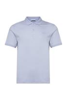 Smooth Cotton Slim Polo Tops Polos Short-sleeved Blue Calvin Klein