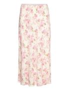 Floral Long Skirt Knælang Nederdel Multi/patterned Mango