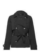 Vmzoa Trenchcoat Noos Trenchcoat Frakke Black Vero Moda