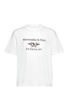 Anf Mens Graphics Tops T-Kortærmet Skjorte White Abercrombie & Fitch