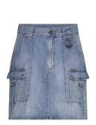 Viktoria Utility Mini Skirt Wmn Kort Nederdel Blue G-Star RAW