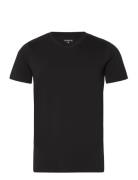 Men's V-Neck Tee, Cotton/Stretch Tops T-Kortærmet Skjorte Black NORVIG