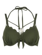 Scallop Pd Swimwear Bikinis Bikini Tops Wired Bikinitops Khaki Green H...