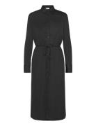 Recycled Cdc Midi Shirt Dress Knælang Kjole Black Calvin Klein