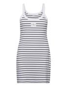 Woven Label Rib Tank Dress Kort Kjole White Calvin Klein Jeans