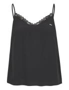 Tjw Essential Lace Strappy Top Tops T-shirts & Tops Sleeveless Black T...